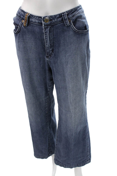 St. John Sport Women Blue Bootcut Jeans Cotton Blend Size 16