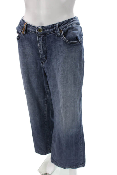 St. John Sport Women Blue Bootcut Jeans Cotton Blend Size 16