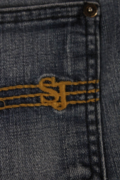 St. John Sport Women Blue Bootcut Jeans Cotton Blend Size 16