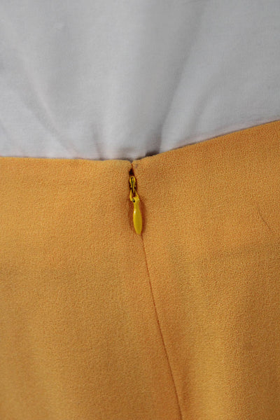 Ellen Tracy Womens Yellow Wool Straight Pencil Skirt Knee Length Zip Size 10