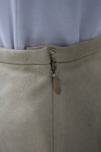Talbots Womens A-Line Long Beige Polyester Skirt Zip Petites Size 14