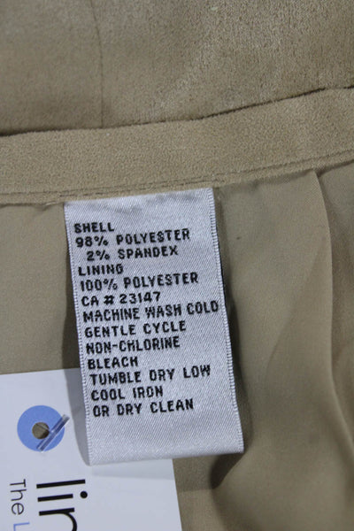 Talbots Womens A-Line Long Beige Polyester Skirt Zip Petites Size 14