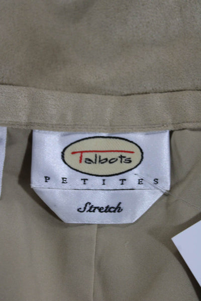 Talbots Womens A-Line Long Beige Polyester Skirt Zip Petites Size 14