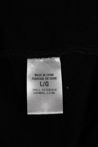 Theory Women V Neck Sleeveless Wool Sweater Vest Black Size L