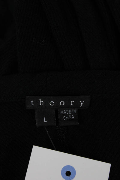 Theory Women V Neck Sleeveless Wool Sweater Vest Black Size L
