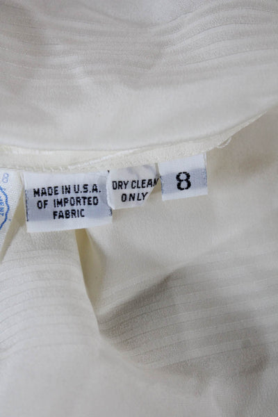 Gloria Sachs Womens Tunic Blouse Ivory Striped Long Sleeve Size S
