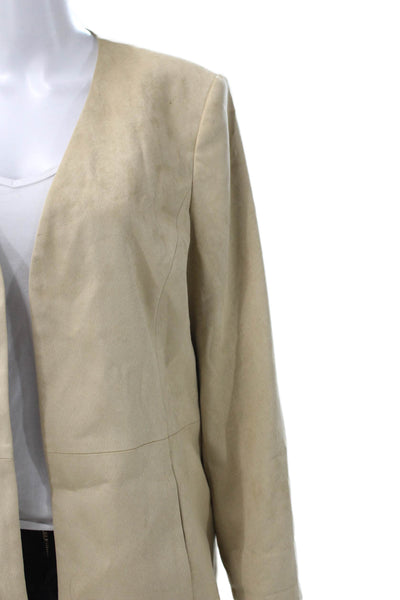 Talbots Womens Basic Jacket Beige Long Sleeve Petites Size 14