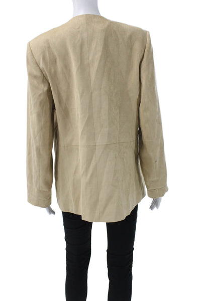 Talbots Womens Basic Jacket Beige Long Sleeve Petites Size 14