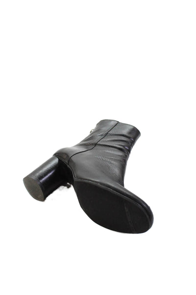 Sandro Womens Leather Zip Up Circle Heel Ankle Booties Black Size 38 8
