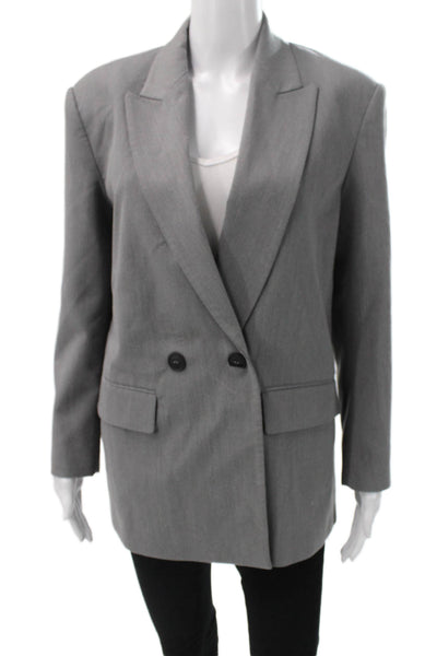 Zara Womens Blazer Gray Polyester Button Long Sleeve Size XS