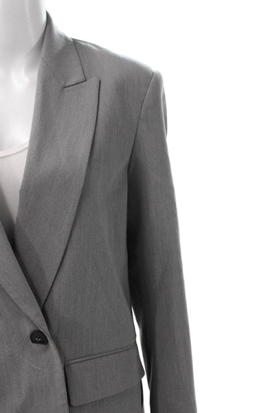 Zara Womens Blazer Gray Polyester Button Long Sleeve Size XS