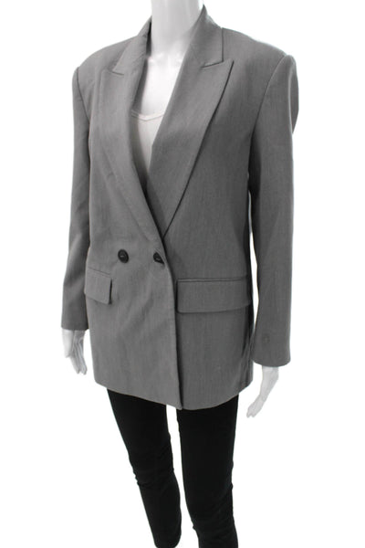 Zara Womens Blazer Gray Polyester Button Long Sleeve Size XS