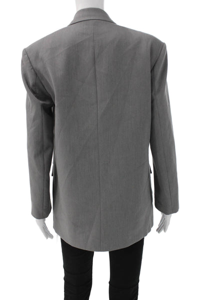 Zara Womens Blazer Gray Polyester Button Long Sleeve Size XS