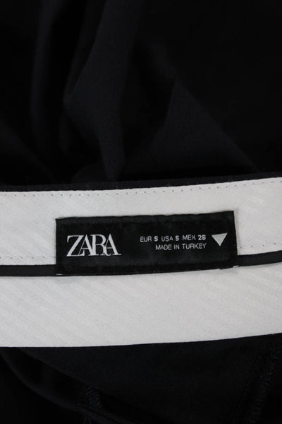 Zara Women Dress Pants Black Polyester Blend Zip Size S