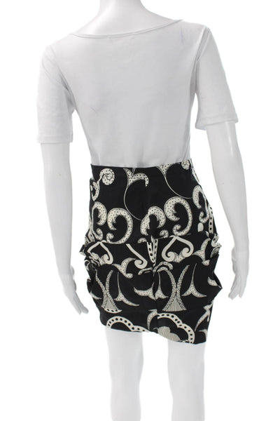 Gianni Versace Women Tulip Silk Paisley Skirt Black Size 44