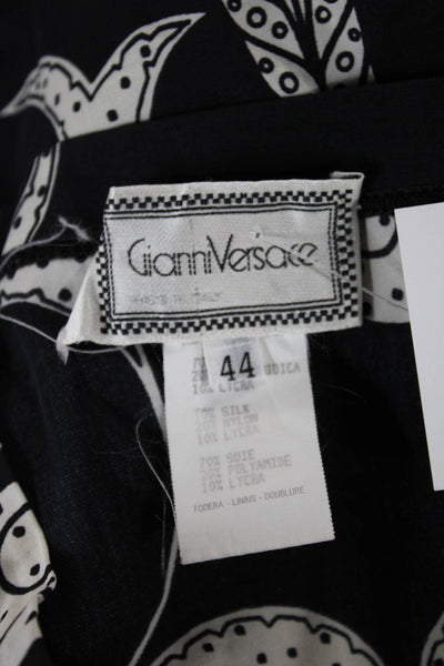 Gianni Versace Women Tulip Silk Paisley Skirt Black Size 44