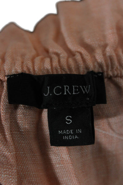 J Crew Womens Linen Square Neck Sleeveless Basic Tank Orange Size S