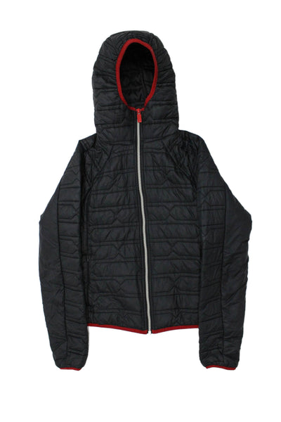 Hunter Childrens Boys Hooded Puffer Full Zipper Jacket Black Red Size 12