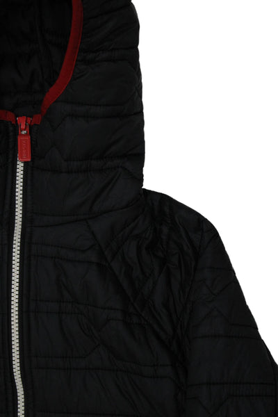 Hunter Childrens Boys Hooded Puffer Full Zipper Jacket Black Red Size 12