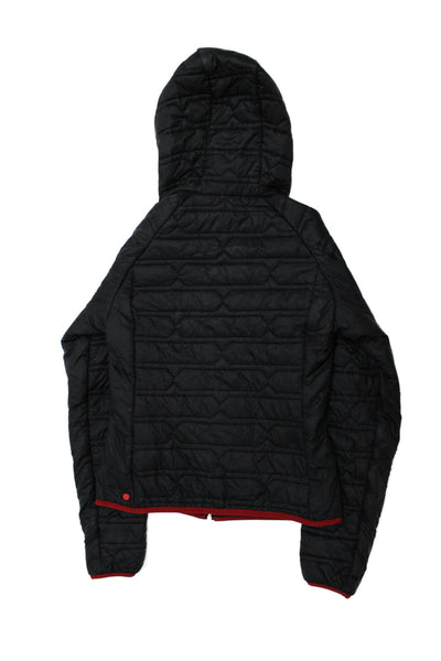 Hunter Childrens Boys Hooded Puffer Full Zipper Jacket Black Red Size 12