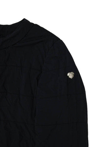 Armani Junior Childrens Girls Button Down Puffer Jacket Navy Blue Size 12