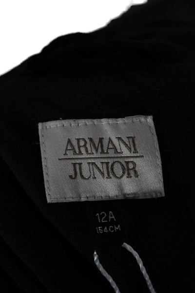 Armani Junior Childrens Girls Button Down Puffer Jacket Navy Blue Size 12