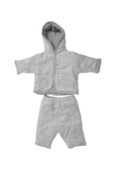 Perle Childrens Girls Hooded Sweat Suit Grey Cotton Size 3 Months