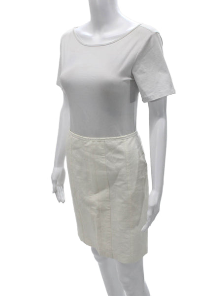 Narciso Rodriguez Womens Straight Pencil Skirt Ivory Knee Length Zip Size 6