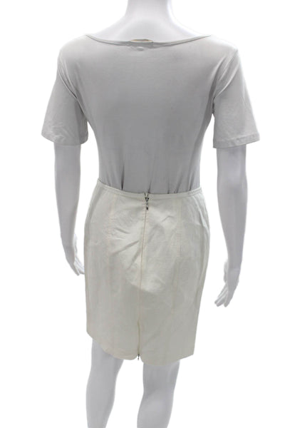 Narciso Rodriguez Womens Straight Pencil Skirt Ivory Knee Length Zip Size 6