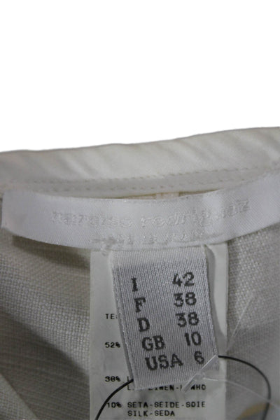 Narciso Rodriguez Womens Straight Pencil Skirt Ivory Knee Length Zip Size 6