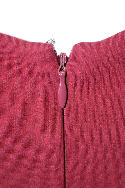 Parker Womens Bodycon Dress Red V Neck Sleeveless Zip Size XS