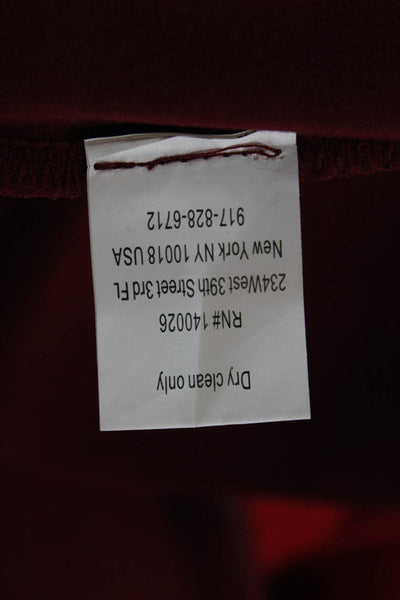Parker Womens Bodycon Dress Red V Neck Sleeveless Zip Size XS