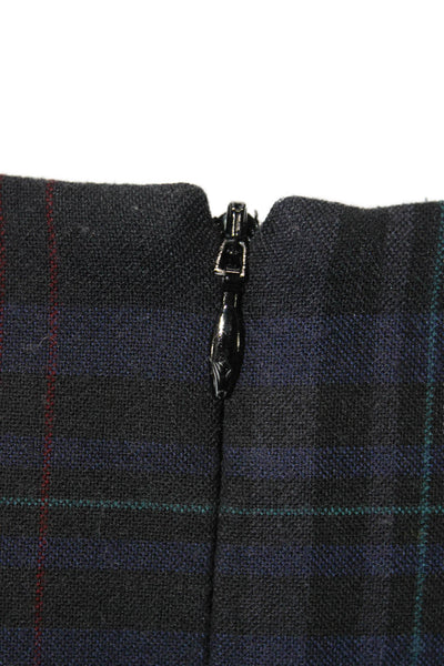 Zara Womens Sheath Dress Black Plaid Long Sleeve Knee Zip Size XS