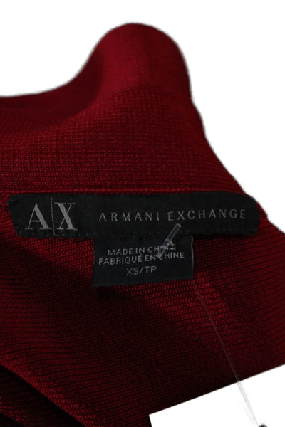 Armani Exchange Women Fit & Flare Red Rayon VNeck Sleeveless Short Dress Size XS