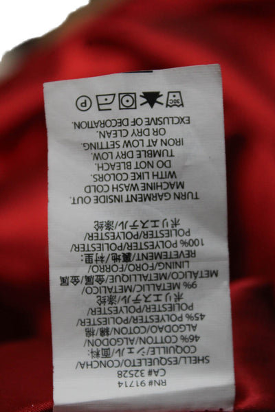 Armani Exchange Women Red Rain Coat Button Closure Long Sleeve Solid Size XS