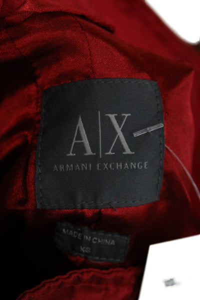 Armani Exchange Women Red Rain Coat Button Closure Long Sleeve Solid Size XS