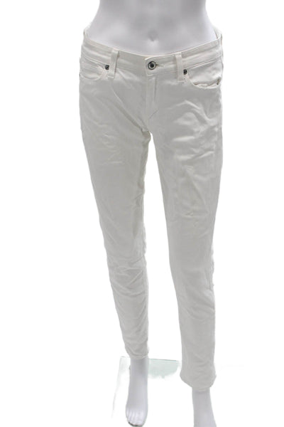 Vince Women Skinny White Jeans Mid Rise Button Cotton Size 27