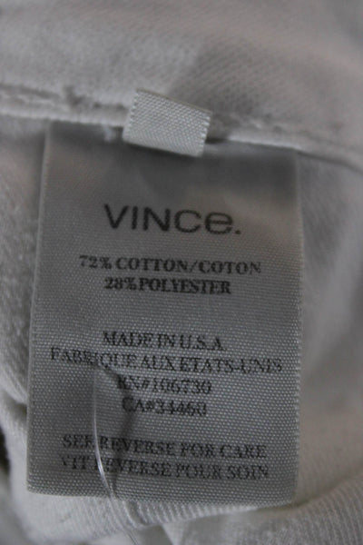 Vince Women Skinny White Jeans Mid Rise Button Cotton Size 27