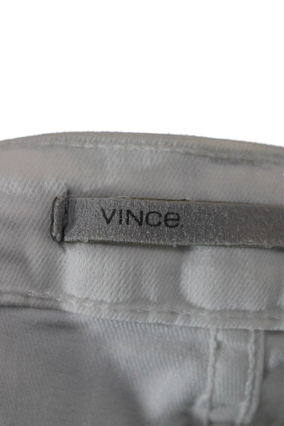 Vince Women Skinny White Jeans Mid Rise Button Cotton Size 27