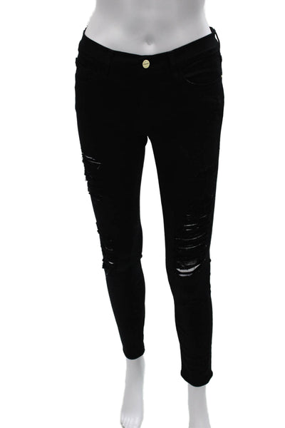 Frame Denim Womens Skinny Black Mid Rise Jeans Size 26