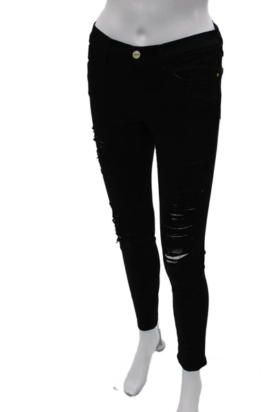 Frame Denim Womens Skinny Black Mid Rise Jeans Size 26