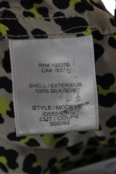Equipment Femme Womens Silk Shirt Dress Beige Animal Print Size XS