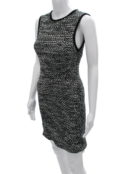 Alice + Olivia Womens Bodycon Tweed Sleeveless Knee Length Dress Black Size XS