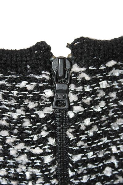 Alice + Olivia Womens Bodycon Tweed Sleeveless Knee Length Dress Black Size XS