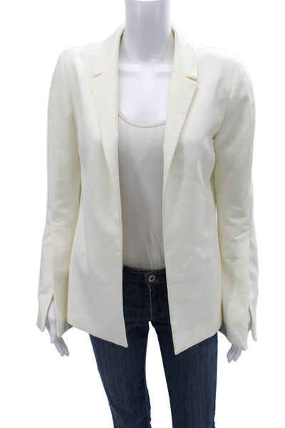 Nicholas Womens Basic Jacket White Polyester Long Sleeve Size 4