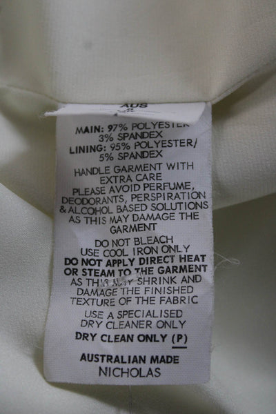 Nicholas Womens Basic Jacket White Polyester Long Sleeve Size 4