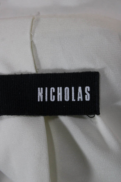 Nicholas Womens Basic Jacket White Polyester Long Sleeve Size 4