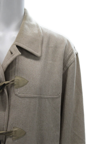 Agnona Unisex Adults Beige Cashmere Toggle Overcoat Long Sleeve Size L