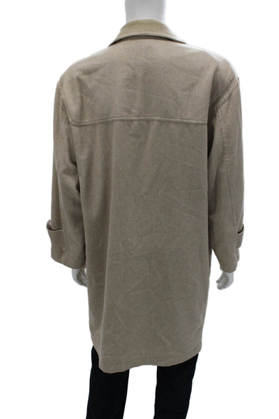 Agnona Unisex Adults Beige Cashmere Toggle Overcoat Long Sleeve Size L