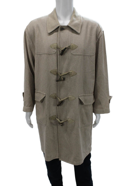 Agnona Unisex Adults Beige Cashmere Toggle Overcoat Long Sleeve Size L